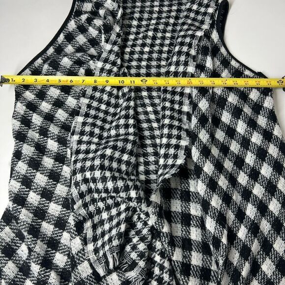 Styline BLACK WHITE REVERSIBLE PLAID VEST KIMONO One size - Picture 14 of 16